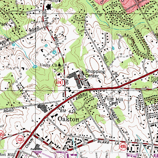 Topographic Map of Oakton Shopping Center, VA