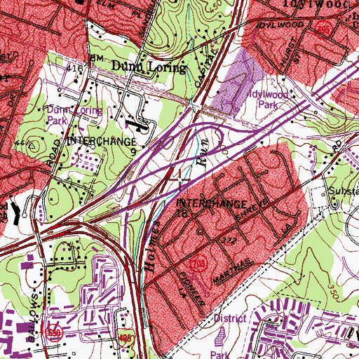 Topographic Map of Interchange 64, VA