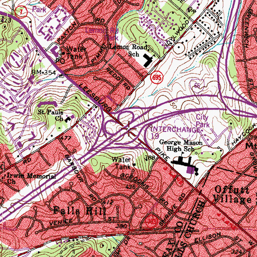 Topographic Map of Interchange 66, VA
