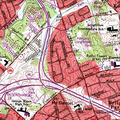 Topographic Map of Westhampton, VA