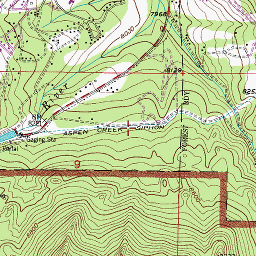 Topographic Map of Aspen Creek Siphon, CO