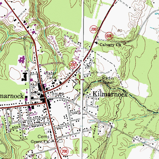 Topographic Map of Saint Francis De Sales Cemetery, VA