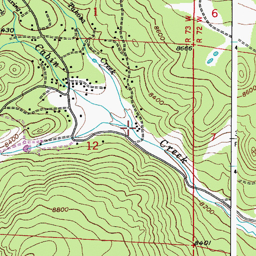 Topographic Map of Tahosa Creek, CO