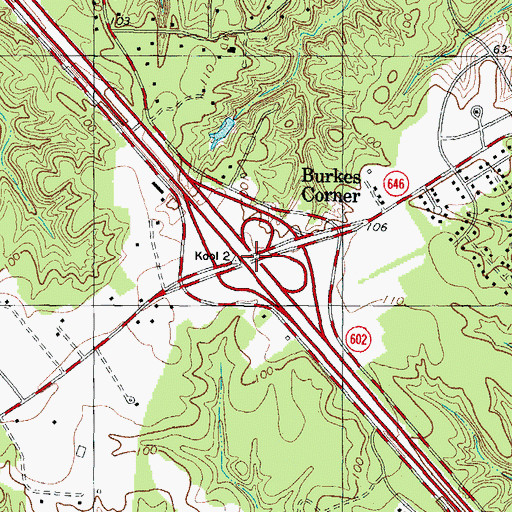 Topographic Map of Interchange 234, VA