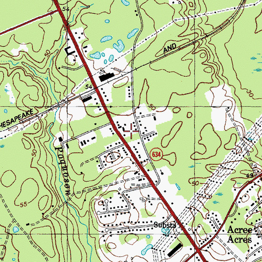 Topographic Map of York Village Shopping Center, VA