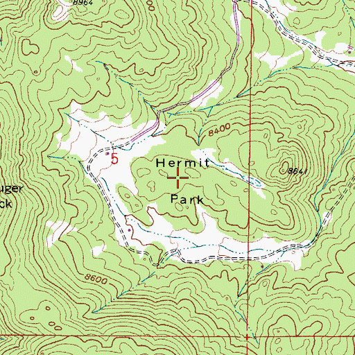 Topographic Map of Hermit Park, CO