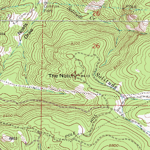 Topographic Map of The Notch, CO