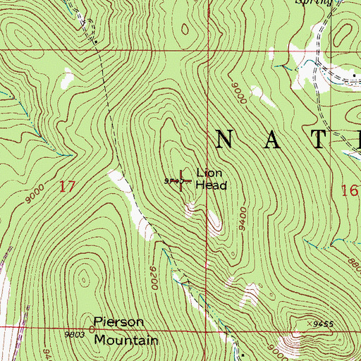Topographic Map of Lion Head, CO