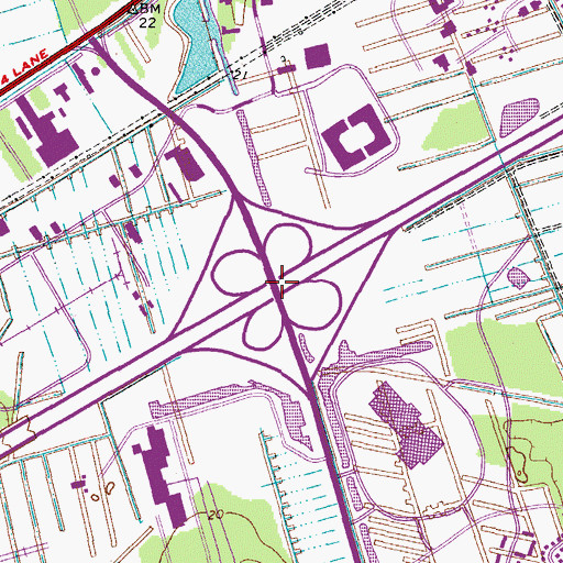 Topographic Map of Interchange 289, VA
