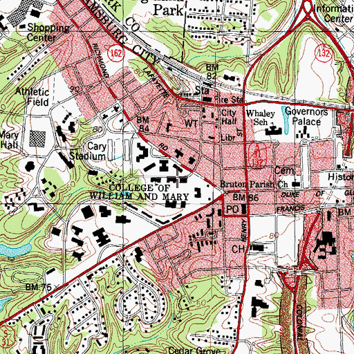 Topographic Map of Tyler Hall, VA
