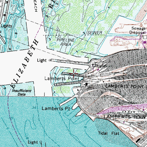 Topographic Map of Coal Pier 5, VA