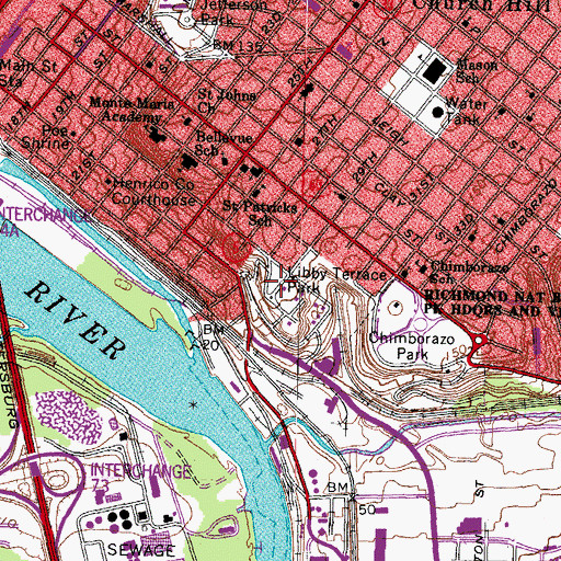 Topographic Map of Luther Libby Home, VA