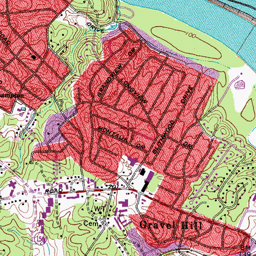 Topographic Map of Cherokee Hills, VA