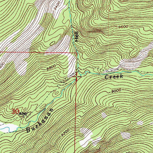 Topographic Map of Hell Canyon, CO
