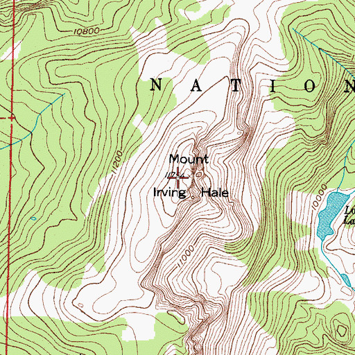 Topographic Map of Mount Irving Hale, CO