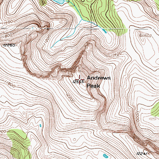 Topographic Map of Andrews Peak, CO