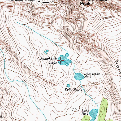 Topographic Map of Snowbank Lake, CO