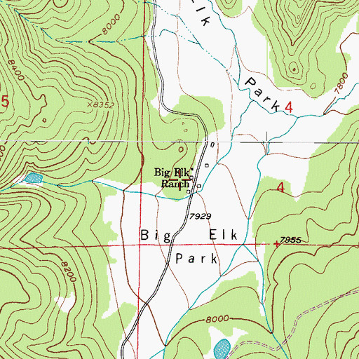 Topographic Map of Big Elk Ranch, CO