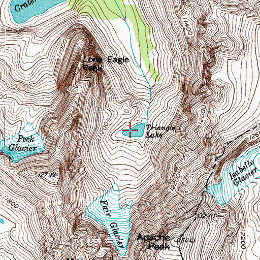 Topographic Map of Triangle Lake, CO