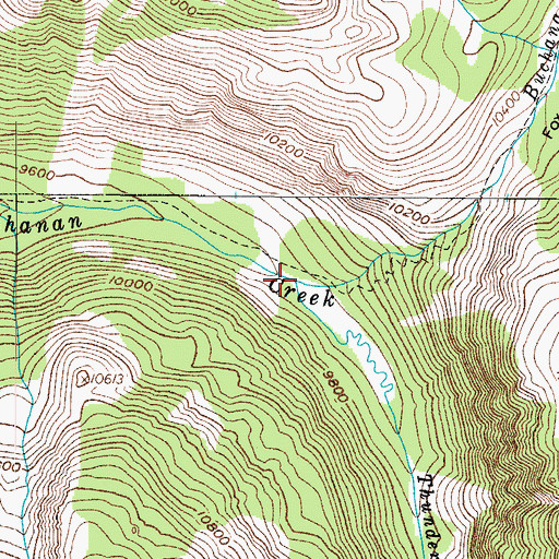 Topographic Map of Thunderbolt Creek, CO
