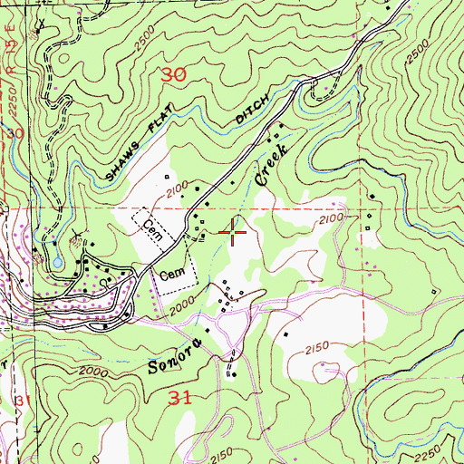 Topographic Map of Quail Hollow, CA