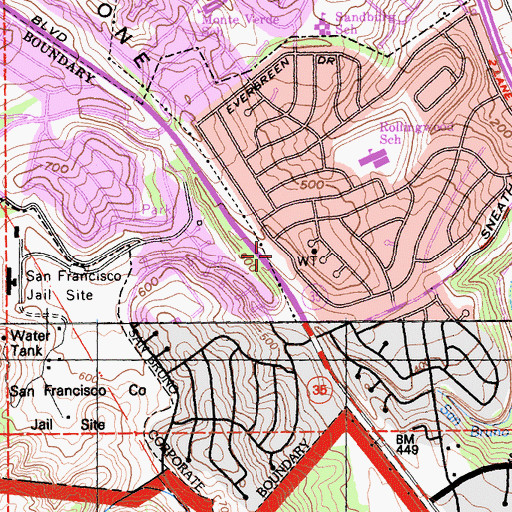 Topographic Map of Fleetwood Park, CA
