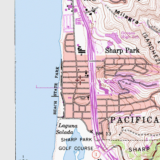 Topographic Map of Palmetto Avenue Shopping Center, CA