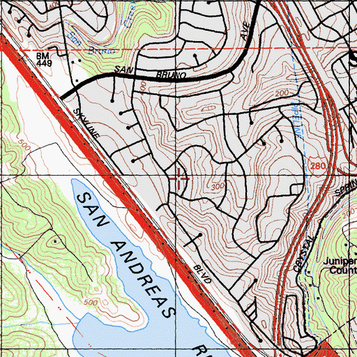 Topographic Map of Buckeye Park, CA