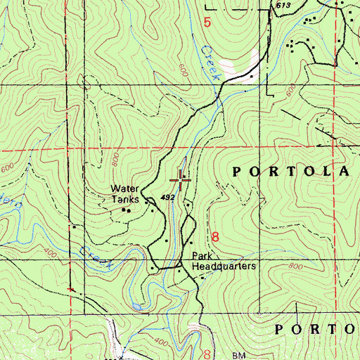 Topographic Map of Huckleberry Picnic Area, CA