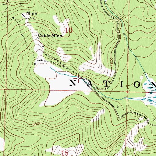Topographic Map of Cable Post Office (historical), MT