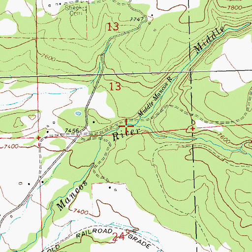 Topographic Map of Middle Mancos River, CO