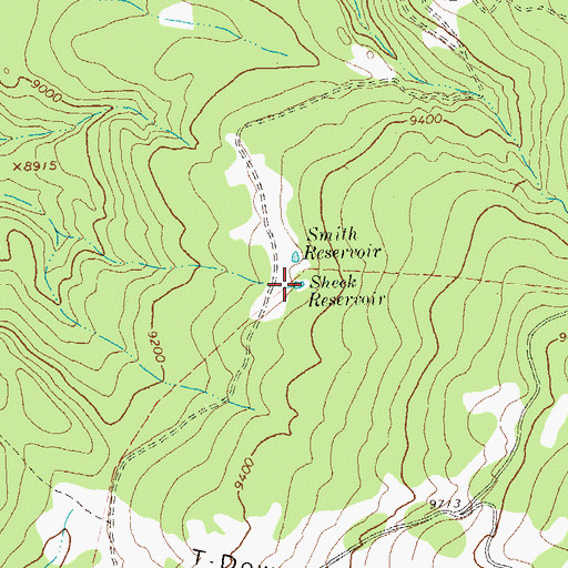 Topographic Map of Sheek Reservoir, CO