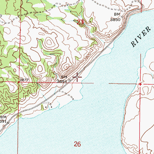 Topographic Map of Marlo (historical), MT