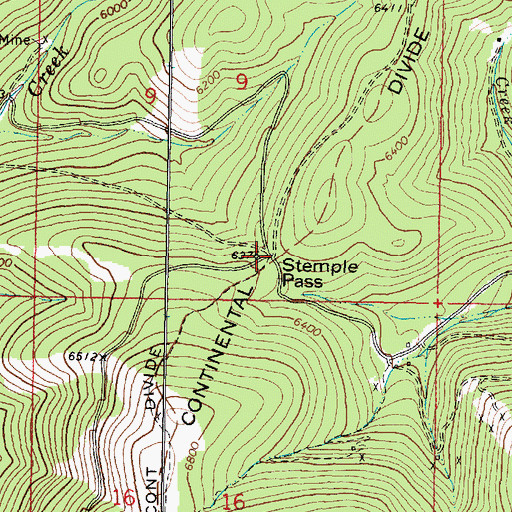 Topographic Map of Stemple (historical), MT