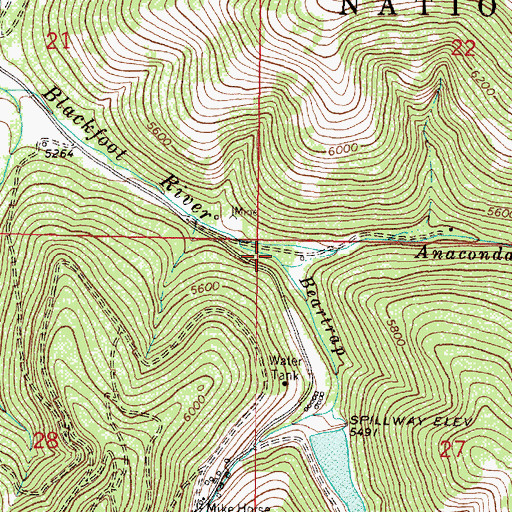 Topographic Map of Silver Camp (historical), MT