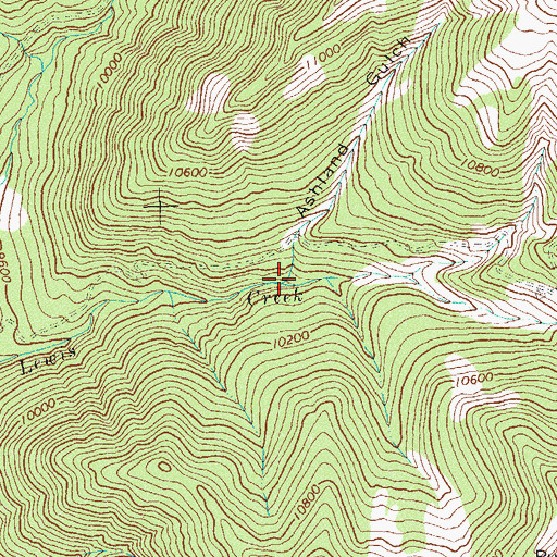 Topographic Map of Ashland Gulch, CO