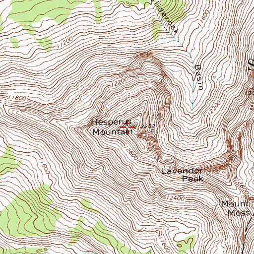 Topographic Map of Hesperus Mountain, CO