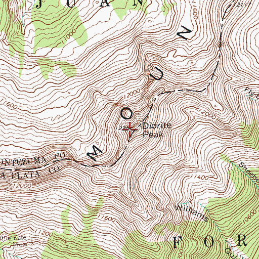 Topographic Map of Diorite Peak, CO
