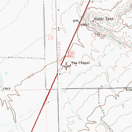 Topographic Map of The Chapel, CO
