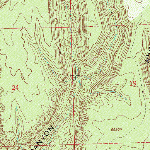 Topographic Map of Waters Canyon, CO