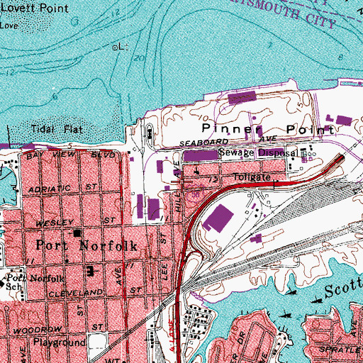 Topographic Map of Bruce Johnson Memorial Park, VA