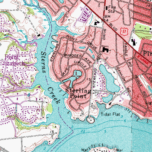 Topographic Map of Horseshoe Lake, VA