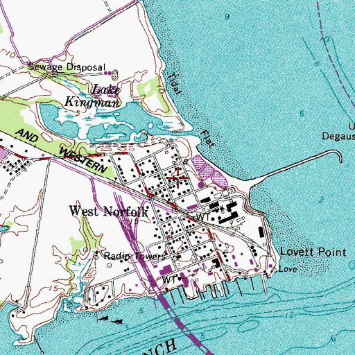 Topographic Map of West Norfolk Baptist Church, VA
