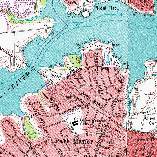 Topographic Map of West Park Manor, VA