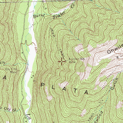Topographic Map of Former Bay Mine, CO