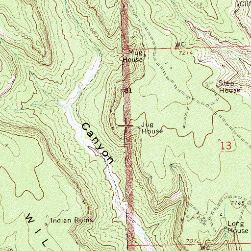 Topographic Map of Jug House, CO