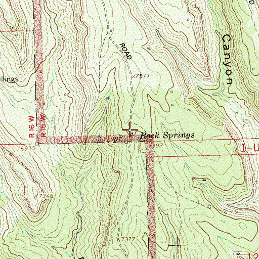 Topographic Map of Rock Springs, CO