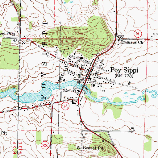 Topographic Map of Poy Sippi Millpond 131, WI