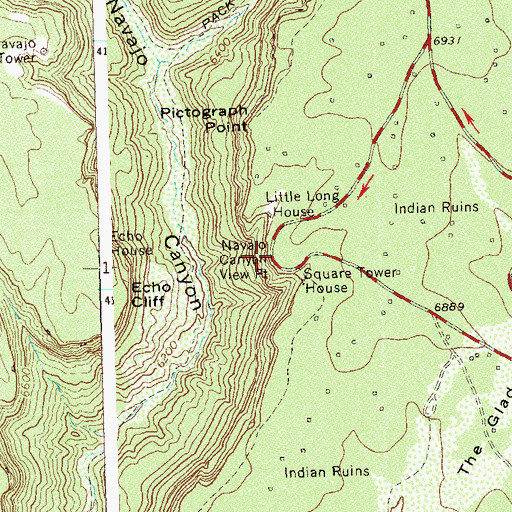 Topographic Map of Navajo Canyon View, CO
