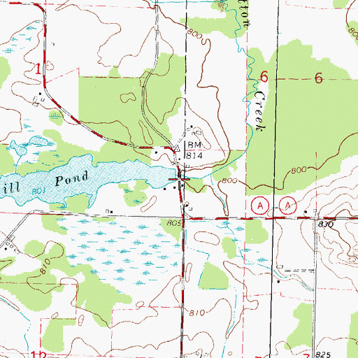 Topographic Map of Clarks Mill Dam, WI